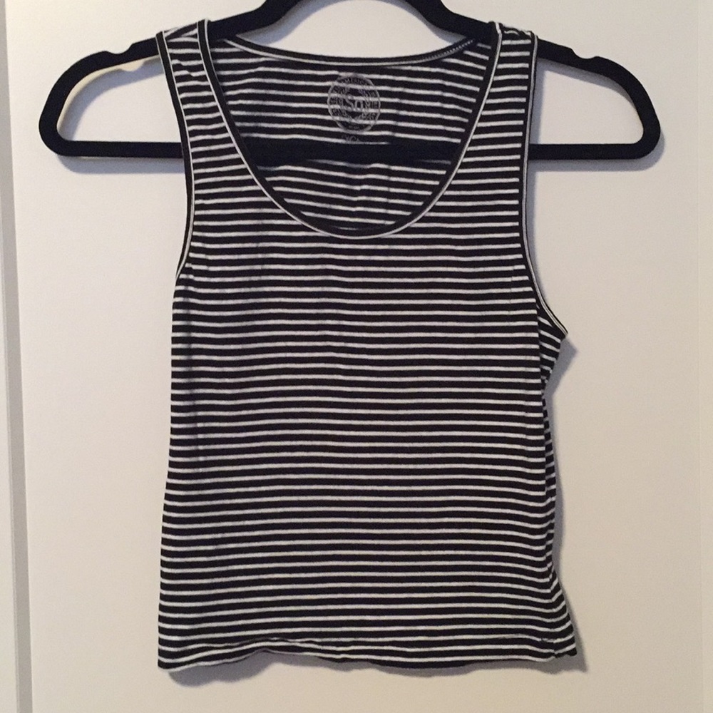 Striped cropped tank top
